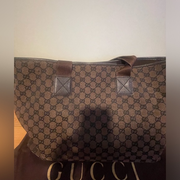 Gucci Vintage Brown GG Canvas Tote Bag - Picture 2 of 11